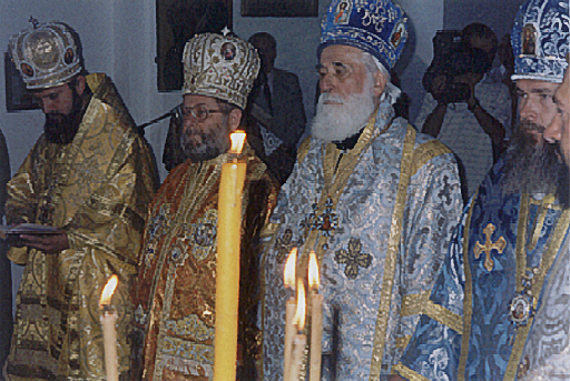 Cetinje (Cettigne), Montenegro � Da sinistra, il Vescovo Kylment di Simferopol e Crimea, il Metropolita Antonio di Ravenna e d�Italia ed il Vescovo Kirill del Patriarcato di Bulgaria.